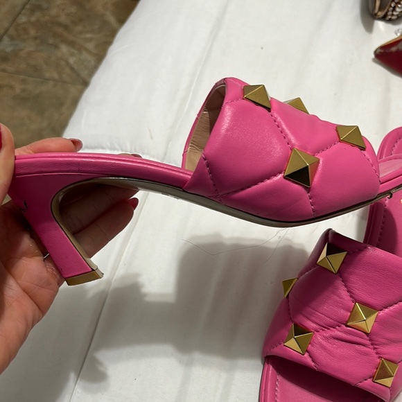 Valentino Pink Mules with Geometric Studs - Picture 3 of 5